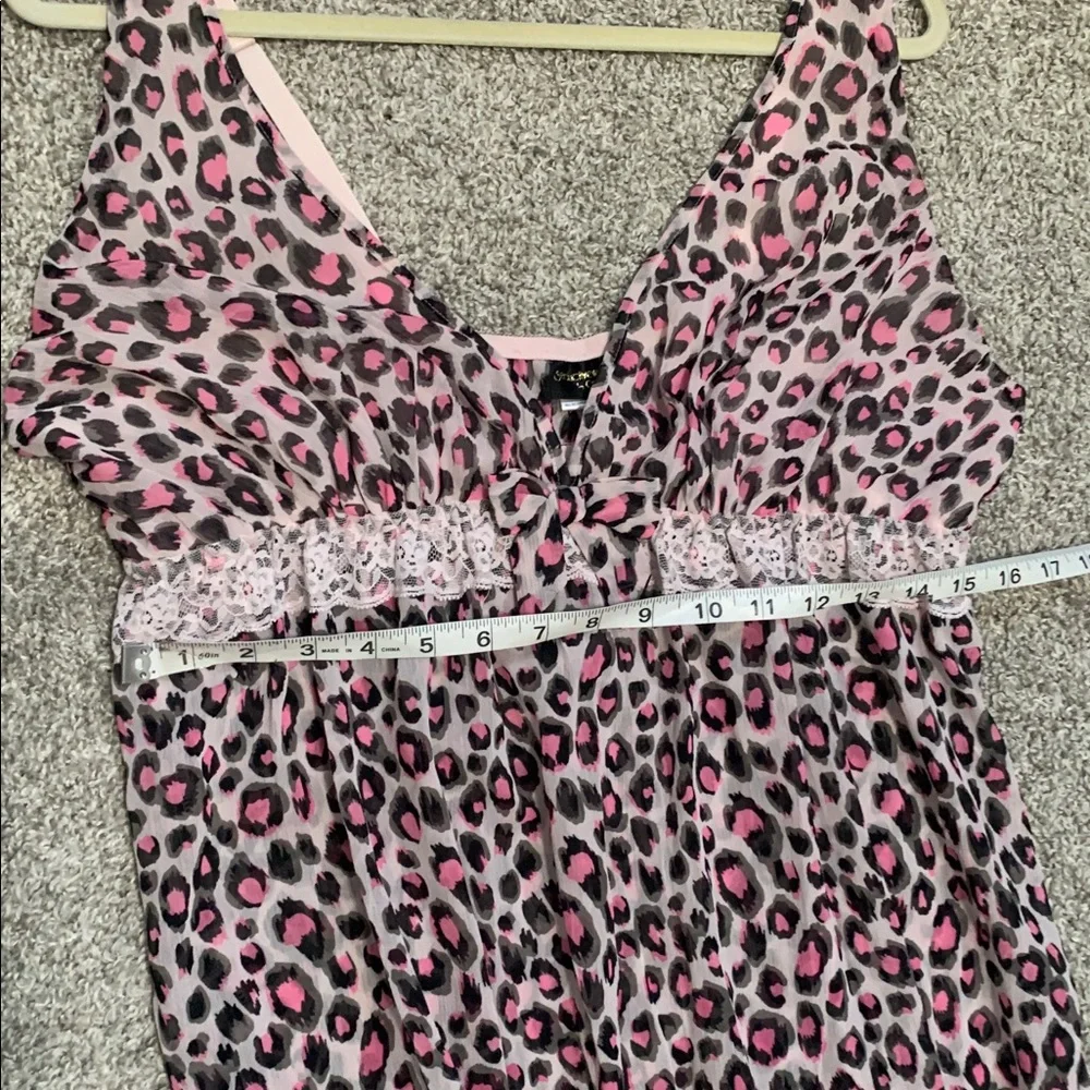Y2K Cinema Etoile Pink Leopard Print Lingerie Dress - Picture 10 of 10